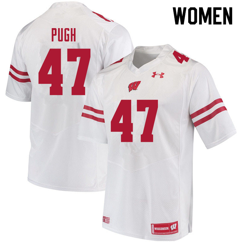 Wisconsin Badgers Women's #47 Jack Pugh NCAA Under Armour Authentic White College Stitched Football Jersey XY40N06XJ